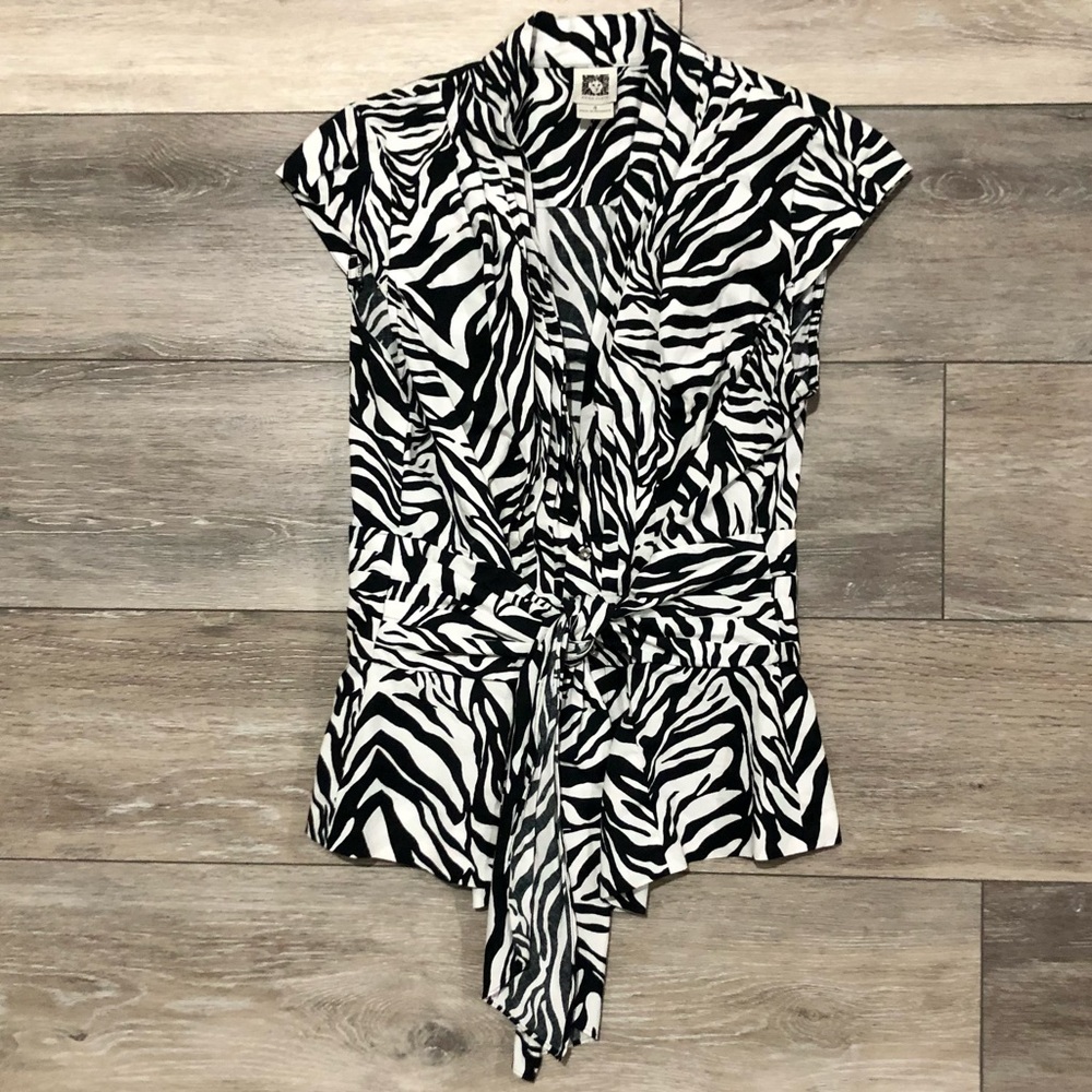 Anne Klein Zebra Print Blouse - Size 4